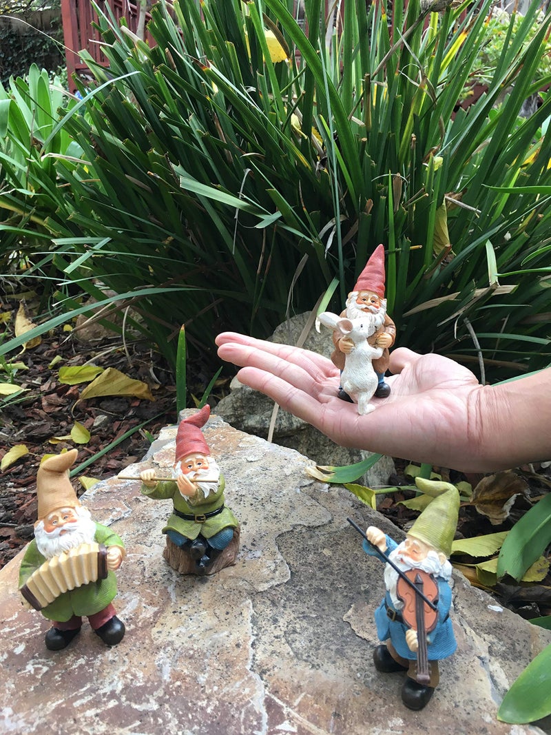 GlitZGlam Happy Gnomes Dancing Celebration! - 4- Piece Musical Garden Gnome Set for The Miniature Fairy Garden - Image 4